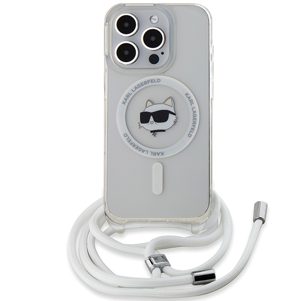 KARL LAGERFELD - Karl Lagerfeld iPhone 14 Pro Max Mobilskal MagSafe IML Choupette Cord