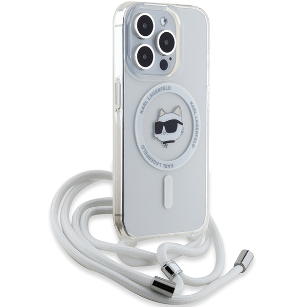 KARL LAGERFELD - Karl Lagerfeld iPhone 14 Pro Max Mobilskal MagSafe IML Choupette Cord