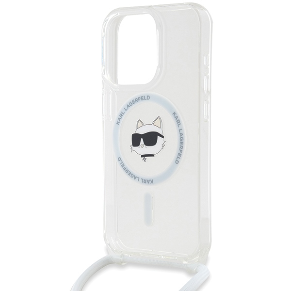 KARL LAGERFELD - Karl Lagerfeld iPhone 14 Pro Max Mobilskal MagSafe IML Choupette Cord
