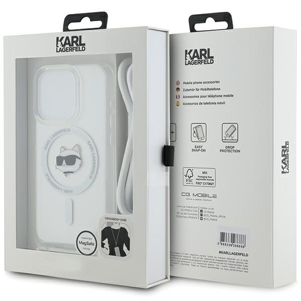 KARL LAGERFELD - Karl Lagerfeld iPhone 14 Pro Max Mobilskal MagSafe IML Choupette Cord