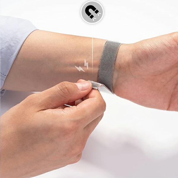 Mercury - Mercury Apple Watch 4/5/67/SE (42/44/45 mm) Armband Mesh - Silver