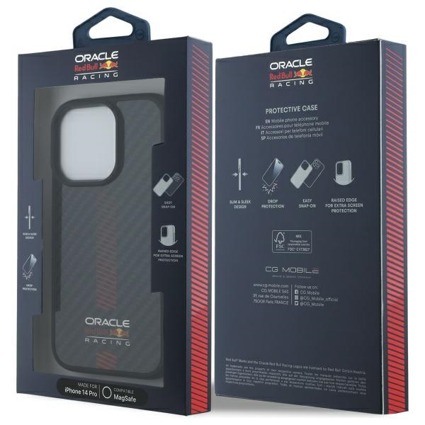 Red Bull - Red Bull iPhone 14 Pro Mobilskal MagSafe Carbon Fiber Power Bar