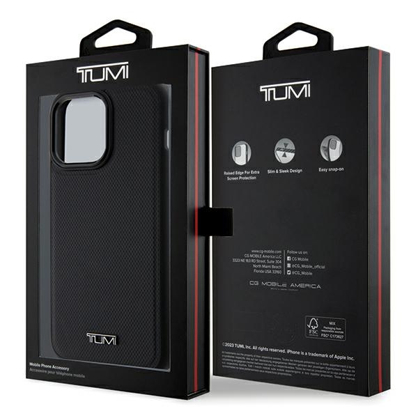 Tumi - Tumi iPhone 15 Pro Max Mobilskal MagSafe Leather Ballistic Pattern