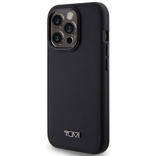 Tumi - Tumi iPhone 15 Pro Mobilskal MagSafe Leather Ballistic Pattern - Svart