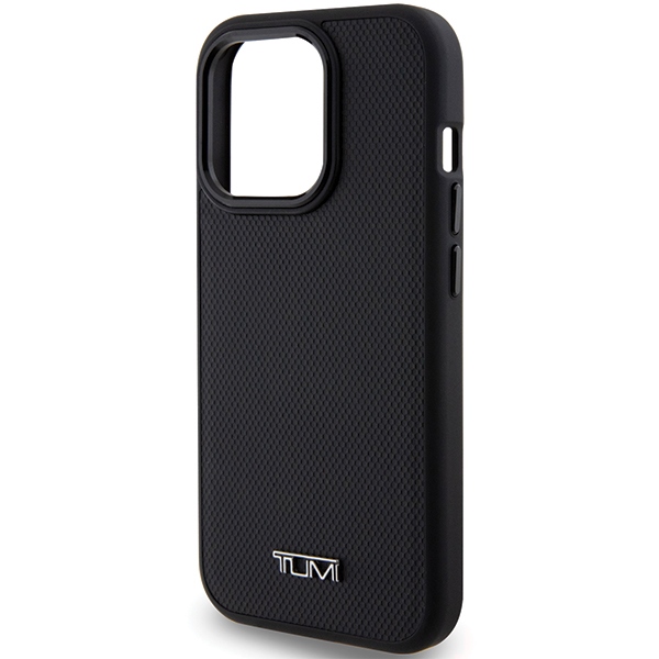 Tumi - Tumi iPhone 15 Pro Mobilskal MagSafe Leather Ballistic Pattern - Svart