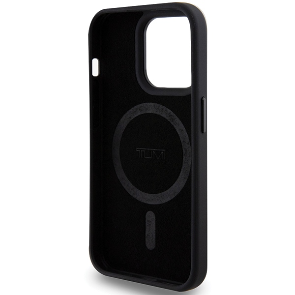 Tumi - Tumi iPhone 15 Pro Mobilskal MagSafe Leather Ballistic Pattern - Svart