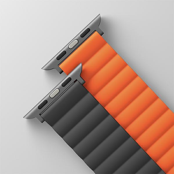 UNIQ - UNIQ Apple Watch 42/44/45/49mm Armband Revix Magnetisk - Grå/Orange