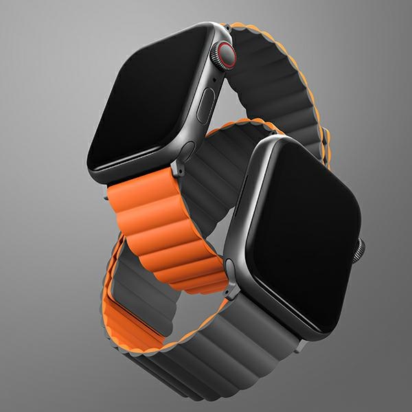 UNIQ - UNIQ Apple Watch 42/44/45/49mm Armband Revix Magnetisk - Grå/Orange