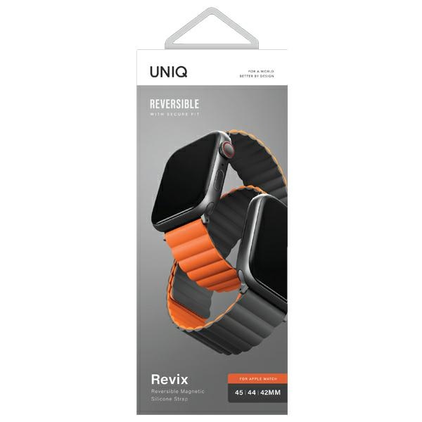 UNIQ - UNIQ Apple Watch 42/44/45/49mm Armband Revix Magnetisk - Grå/Orange