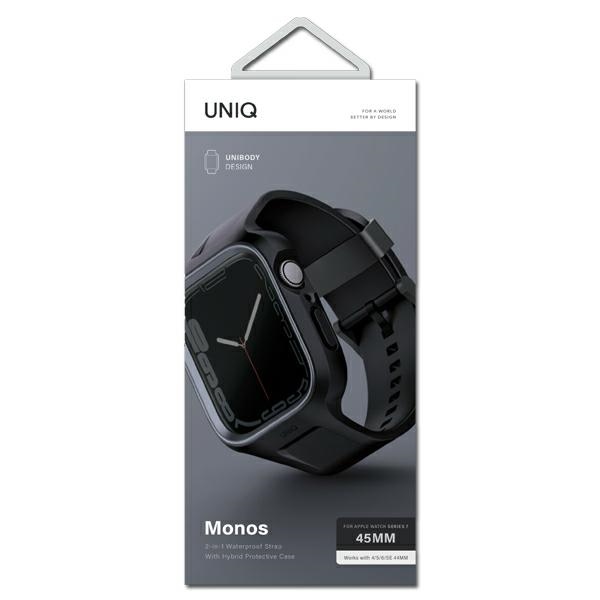 UNIQ - UNIQ Apple Watch 4/5/6/7/8/SE (44/45 mm) Armband + Skal Monos - Svart