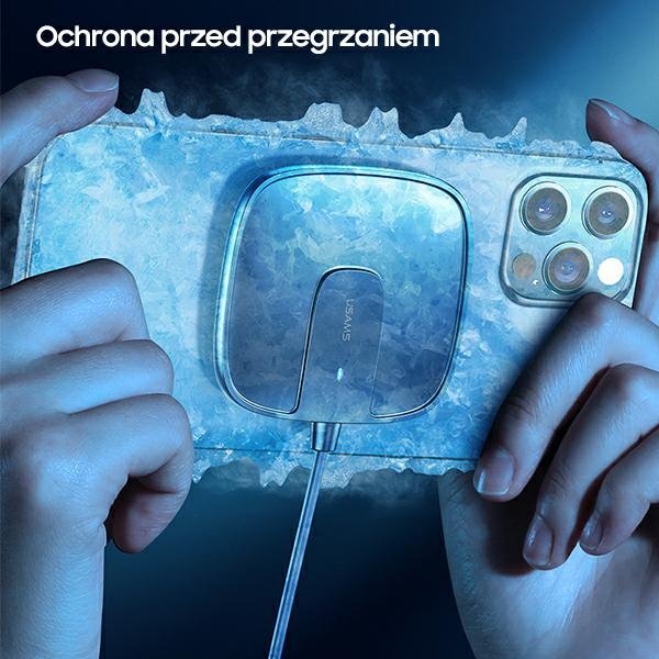 USAMS - USAMS Induktionsladdare US-CD159 Magnetisk W1 15W iPhone 12 - Svart