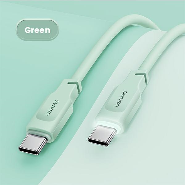 USAMS - USAMS SJ567 Lithe Series USB-C/USB-C Kabel 100W 1,2 m (US-SJ567) – Grön
