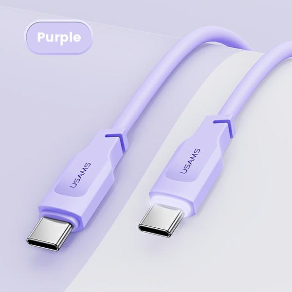 USAMS - USAMS SJ567 Lithe Series USB-C/USB-C Kabel 100W 1,2 m (US-SJ567) – Lila