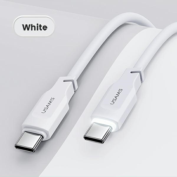 USAMS - USAMS SJ567 Lithe Series USB-C/USB-C Kabel 100W 1,2 m (US-SJ567) – Vit