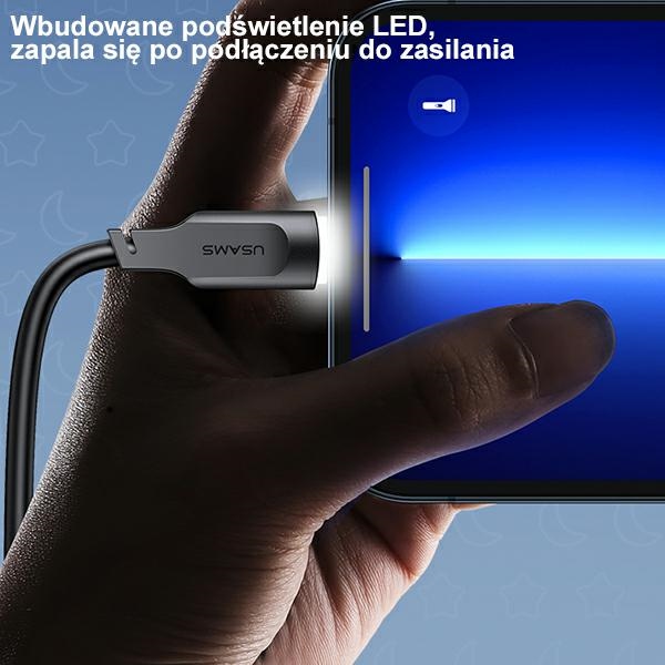 USAMS - USAMS SJ567 Lithe Series USB-C/USB-C Kabel 100W 1,2 m (US-SJ567) – Vit
