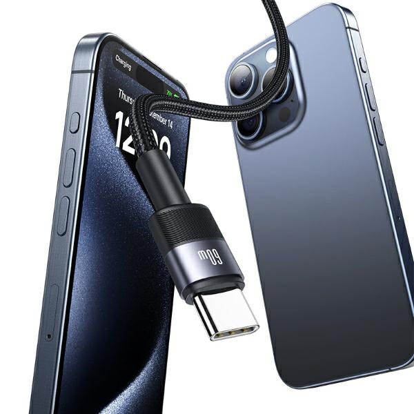 USAMS - USAMS SJ724 USB-C/USB-C Kabel 60W 1,2 m (US-SJ724) – Stål