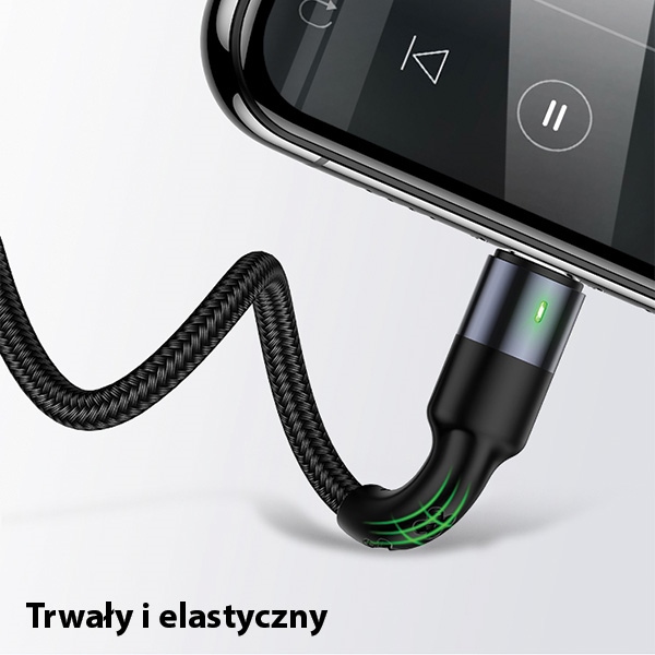 USAMS - USAMS U26 Kabel flätad 3-i-1 0,35 m 2A SJ410USB01 (US-SJ410) – Svart