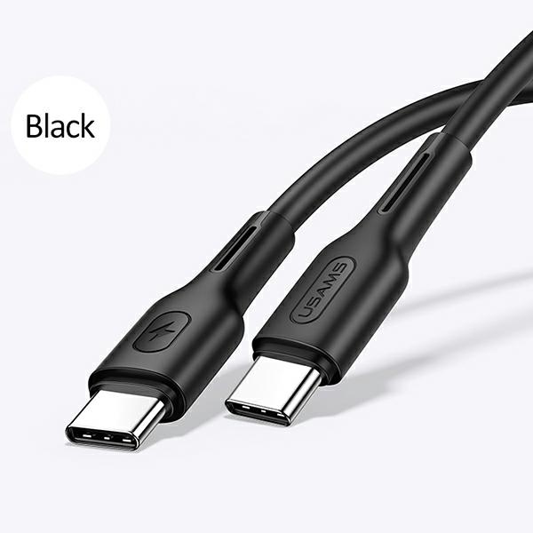 USAMS - USAMS U43 USB-C/USB-C Kabel 100W PD 5A 1.2m SJ459USB01 - Svart