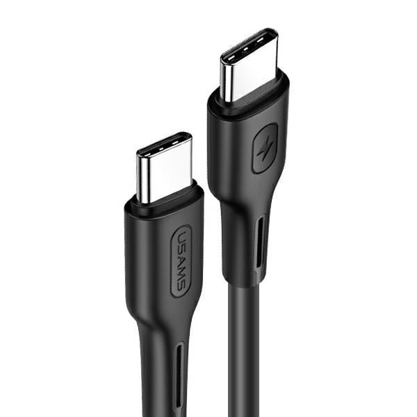 USAMS - USAMS U43 USB-C/USB-C Kabel 100W PD 5A 1.2m SJ459USB01 - Svart