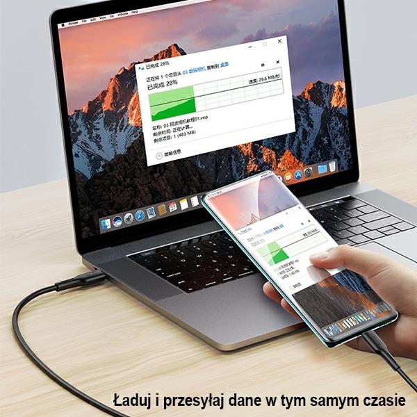 USAMS - USAMS U43 USB-C/USB-C Kabel 100W PD 5A 1.2m SJ459USB01 - Svart
