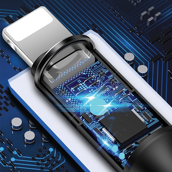 USAMS - USAMS U5 Kabel flätad 3-i-1 1,5 m 2A SJ2193IN101 (US-SJ219) – Svart