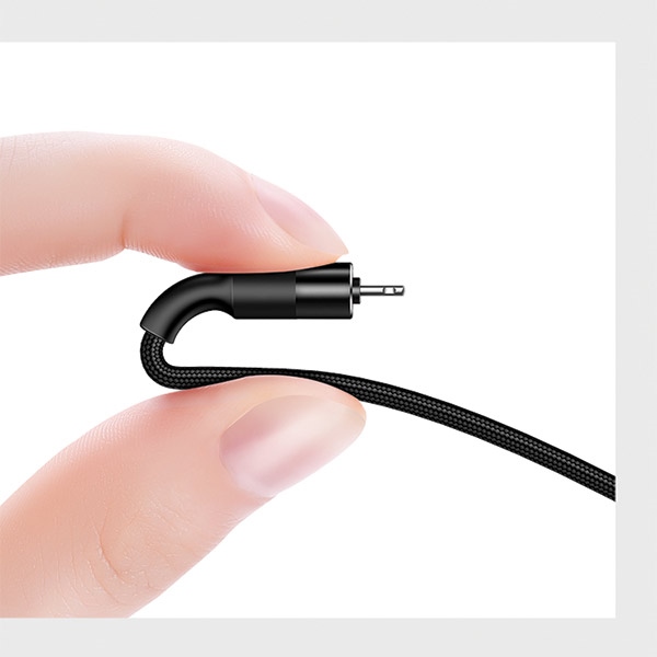 USAMS - USAMS U5 Kabel flätad 3-i-1 1,5 m 2A SJ2193IN101 (US-SJ219) – Svart