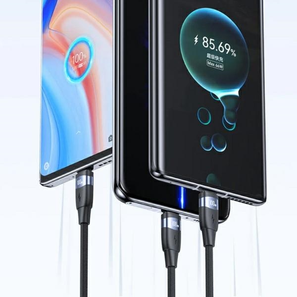USAMS - USAMS U85 USB-C/USB-C Kabel 100W PD 1,2 m SJ632USB01 (US-SJ632) – Svart