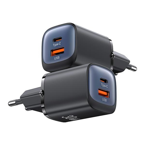 USAMS - USAMS Väggladdare CC254 30W GaN USB-C/USB-A HC-serien CC254TC03 – Lila