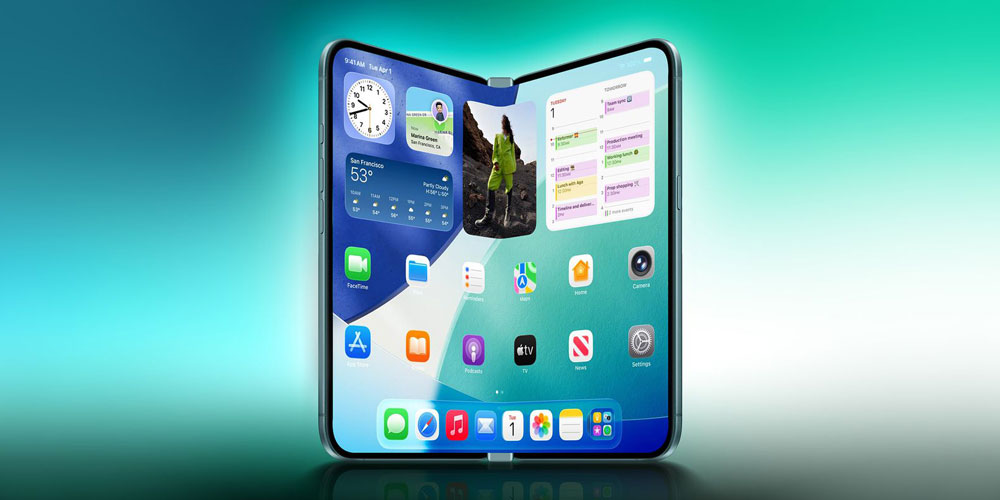 Apple iPhone Fold vikbar design skärm Apple foldable smartphone innovation