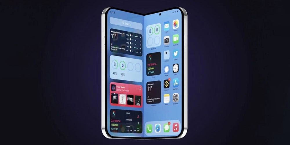 Apple iPhone Fold design titanium ram inuti-vikande OLED skärm