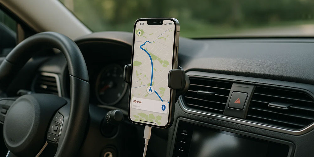iPhone 16 bilhållare säker körning hands-free