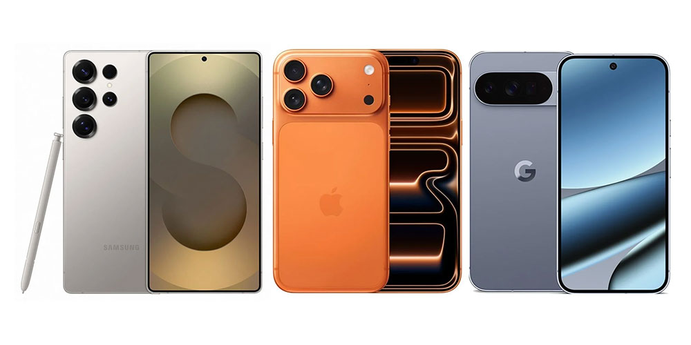 iPhone 17 Pro Max vs Samsung Galaxy S26 Ultra vs Google Pixel 10 Pro XL jämförelse 2025 flaggskepp test kamera prestanda batteri skal fodral skärmskydd tillbehör