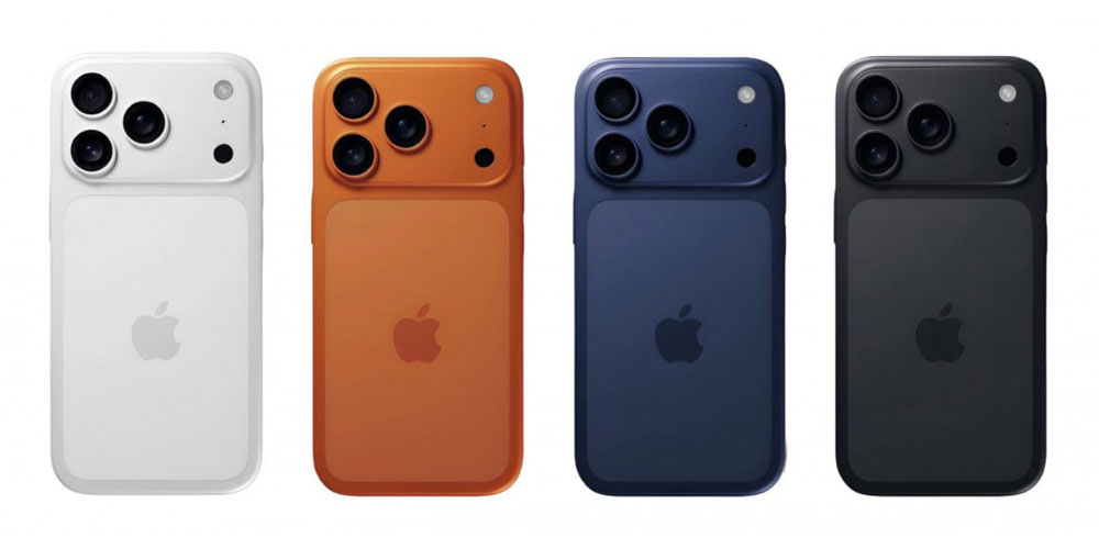 iPhone 17 Pro nya färger svart mörkblå silver orange