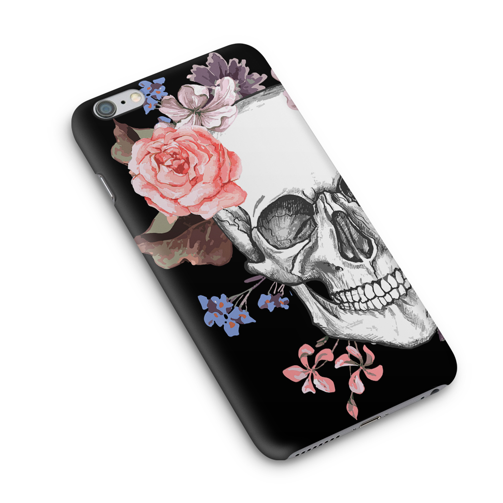 TheMobileStore Print Cases
Skal till Apple iPhone 6(S) - Blommig dödskalle - Svart