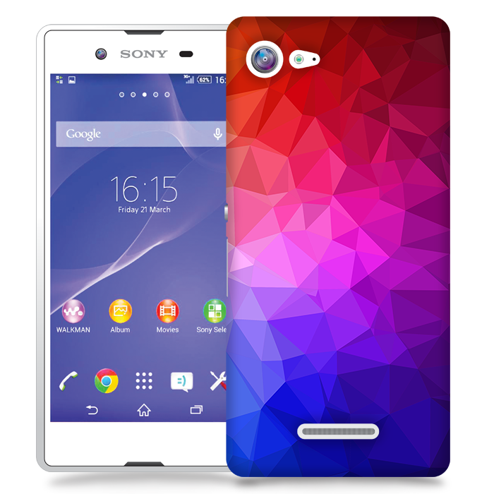 TheMobileStore Print Cases
Skal till Sony Xperia E3 - Polygon - Blå/Lila/Röd