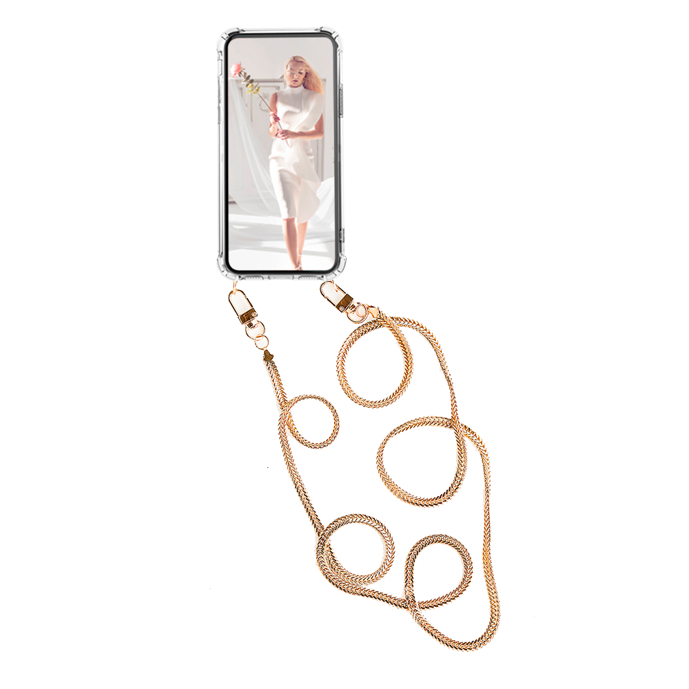 Boom of Sweden - Boom iPhone 13 Pro skal med mobilhalsband- Chain Gold
