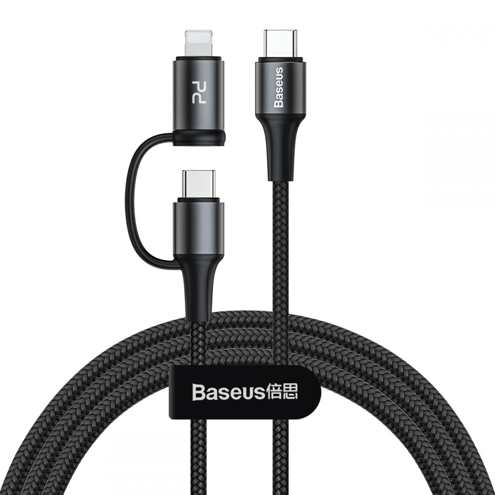 BASEUS
BASEUS 2I1 Type-C To Type-C & Lightning Kabel 100 cm Svart