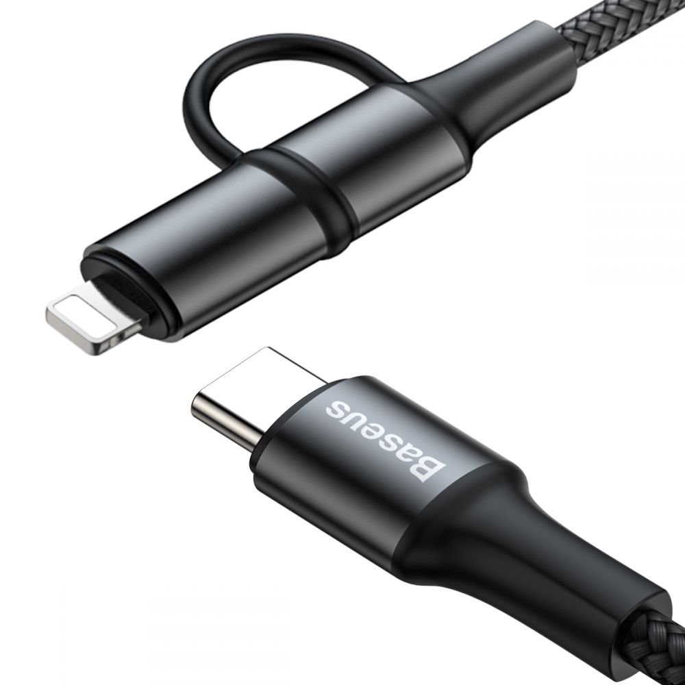 BASEUS
BASEUS 2I1 Type-C To Type-C & Lightning Kabel 100 cm Svart