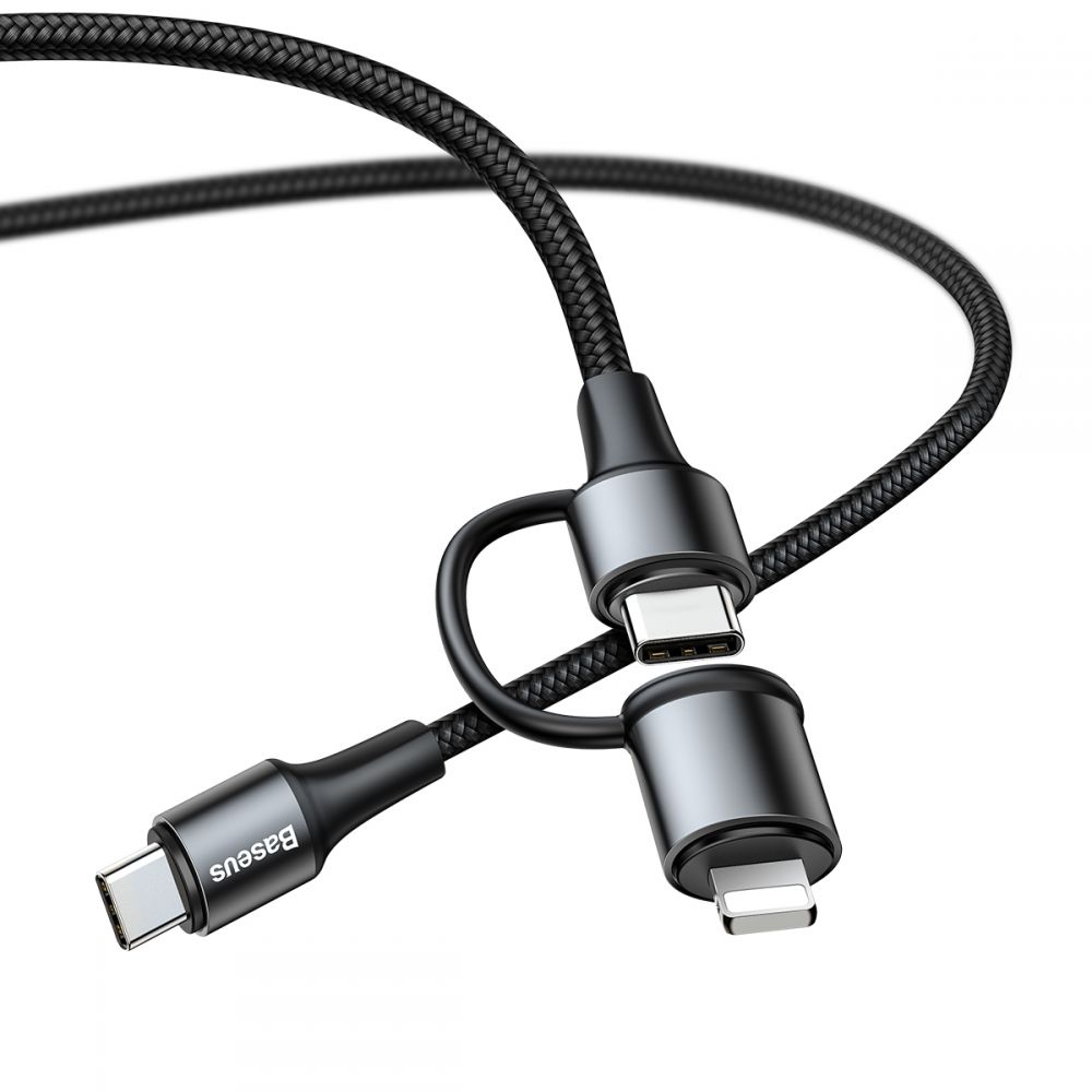 BASEUS
BASEUS 2I1 Type-C To Type-C & Lightning Kabel 100 cm Svart