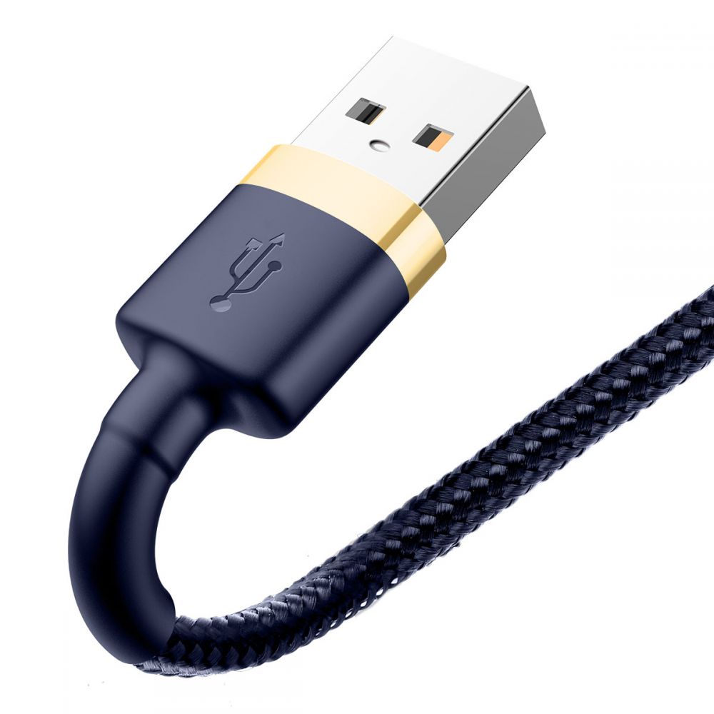 BASEUS - BASEUS Cafule Lightning Kabel 200 cm Marinblå / Guld