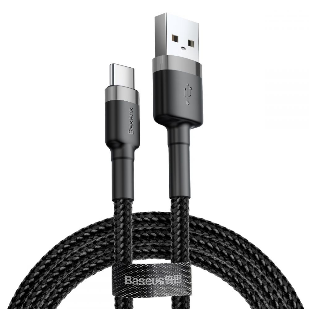 BASEUS - BASEUS Cafule USB-C Cable 200 cm Grå / Svart