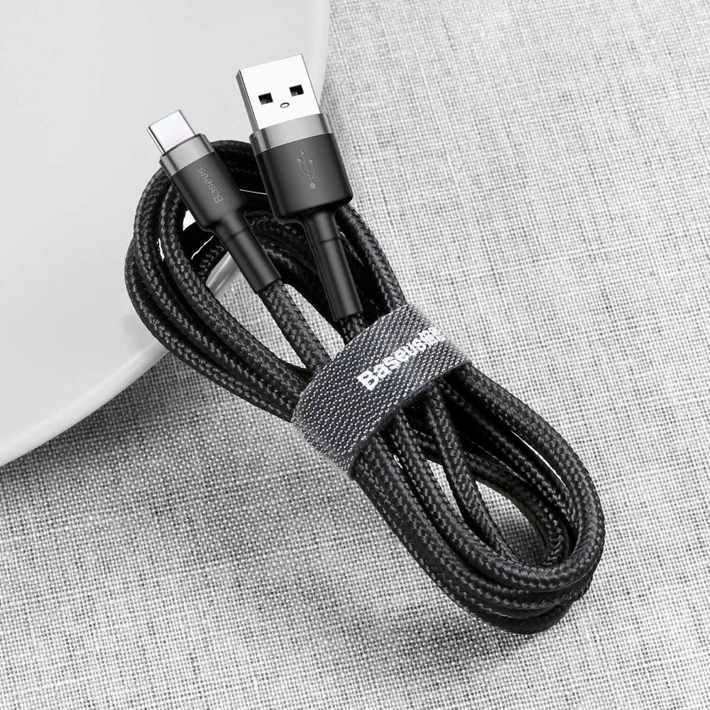 BASEUS - BASEUS Cafule USB-C Cable 300 cm Grå / Svart