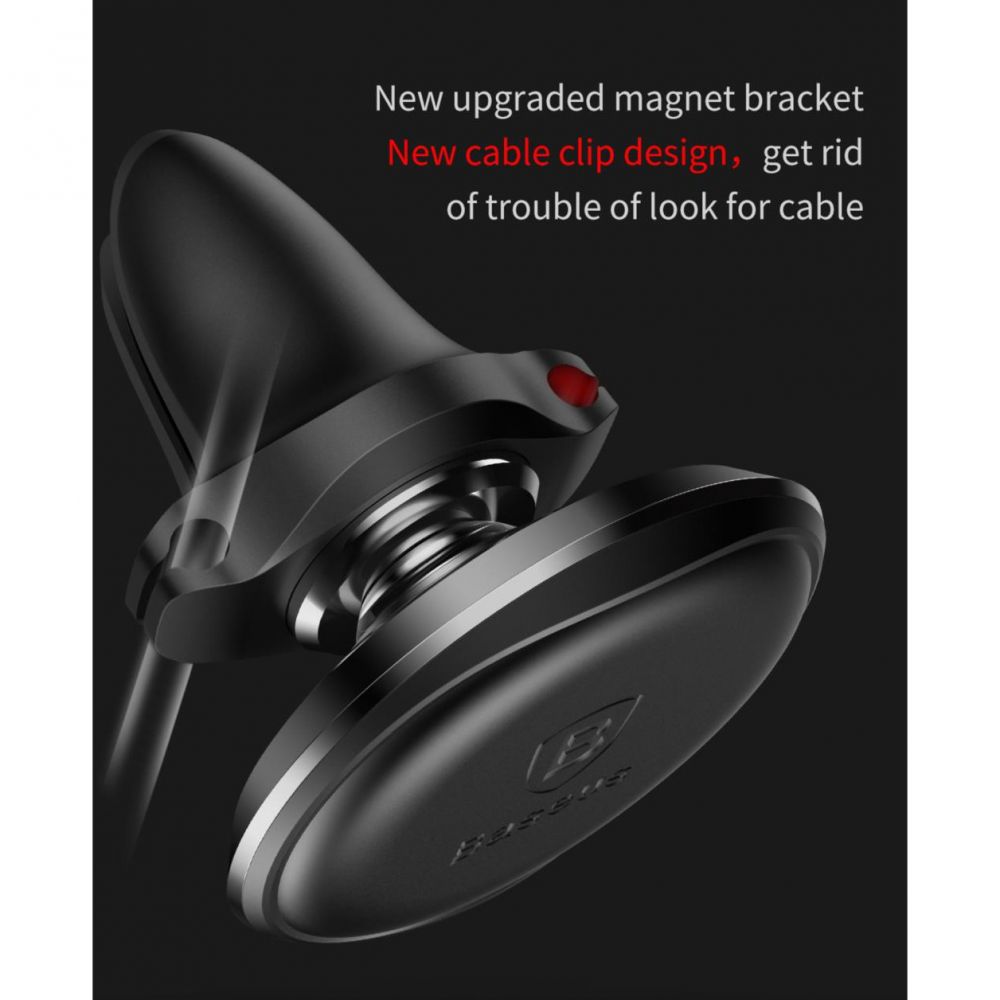BASEUS
BASEUS Magnetic Ventilationshål Car Mount Med Kabel Clip Svart