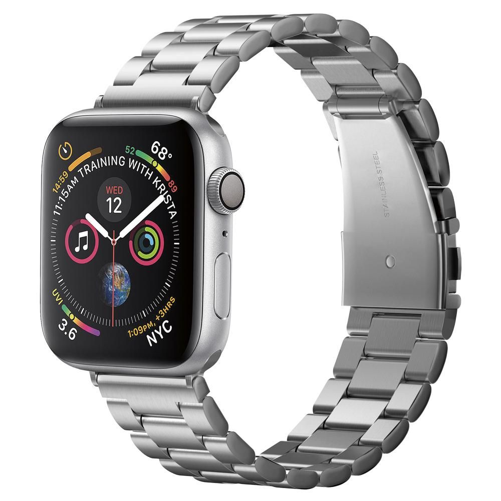 Produktfoto för Spigen Modern Fit, Band, Smartwatch, Silver, Apple, Rostfritt stål, 44 mm