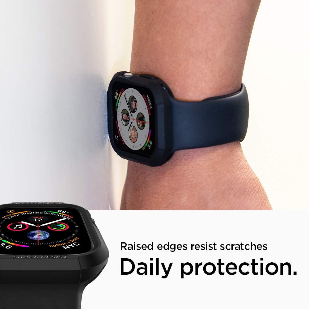 Spigen - SPIGEN Rugged Armor Apple Watch 4/5/6/7/8/SE (44/45mm) Skal - Svart