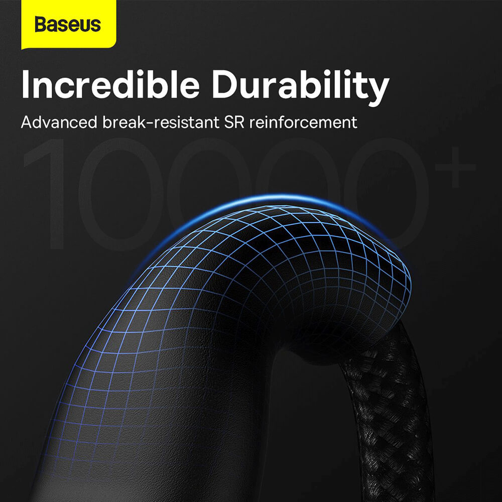 BASEUS - BASEUS kabel USB 3in1 USB-C microUSB Lightning 66W 1,2m svart
