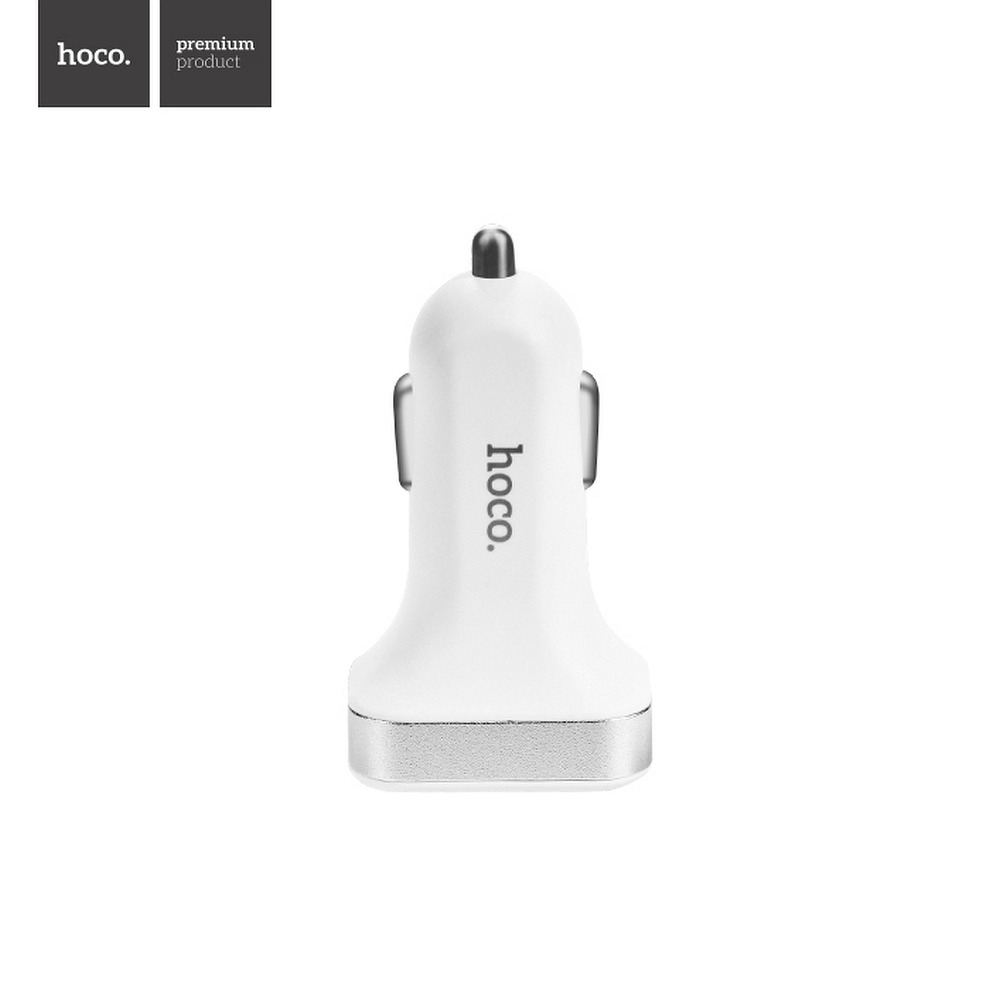 Hoco - HOCO Billaddare 2 x USB 3,1A LCD Z3 Vit