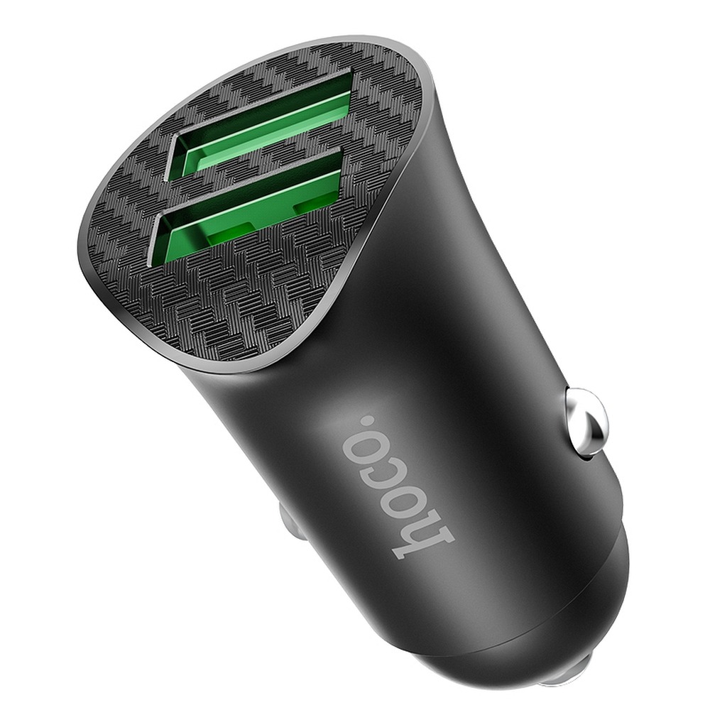 Hoco - HOCO Billaddare 2 x USB QC3.0 18W Farsighted Z39 Svart