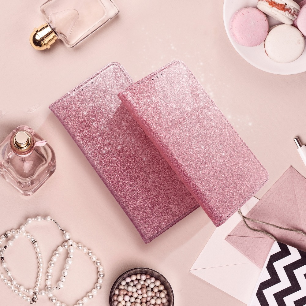 Forcell - Forcell SHINING plånboksfodral till Samsung Galaxy S21 Plus Roséguld