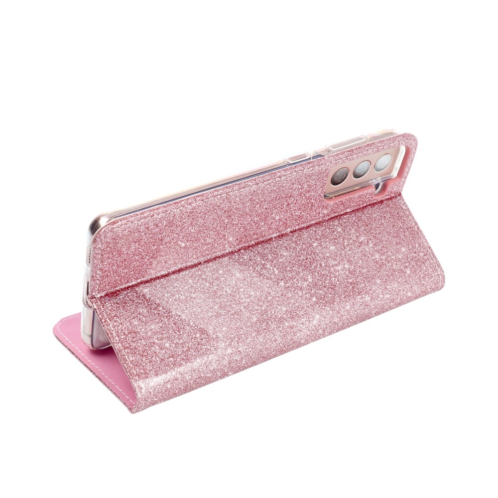 Forcell - Forcell SHINING plånboksfodral till Samsung Galaxy S21 Plus Roséguld